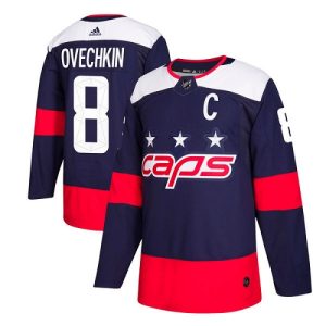 Herren Washington Capitals Eishockey Trikot Alex Ovechkin #8 Authentic Navy Blau 2018 Stadium Series